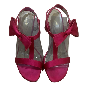Kate Spade Barbie Pink Magenta Bow Slingback Heels Satin Party 9.5